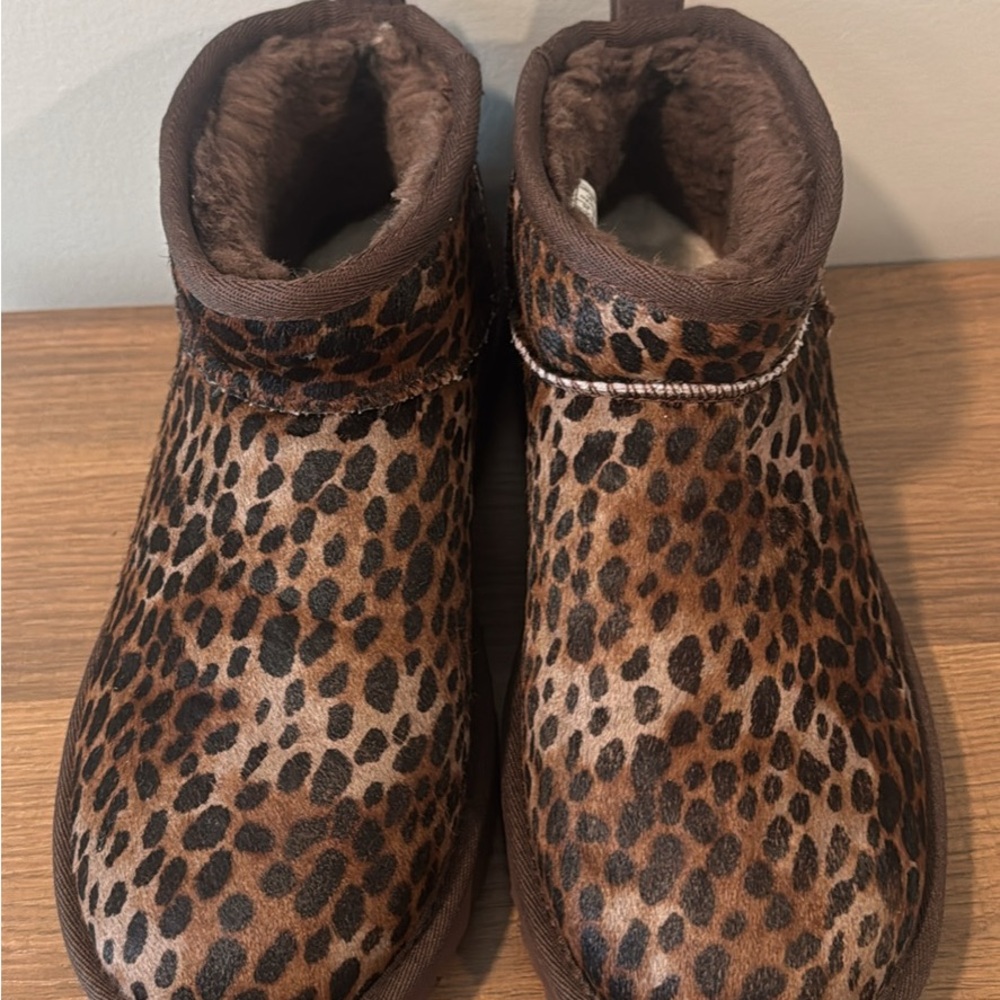 UGG Leopard Print Ultra Mini Boots